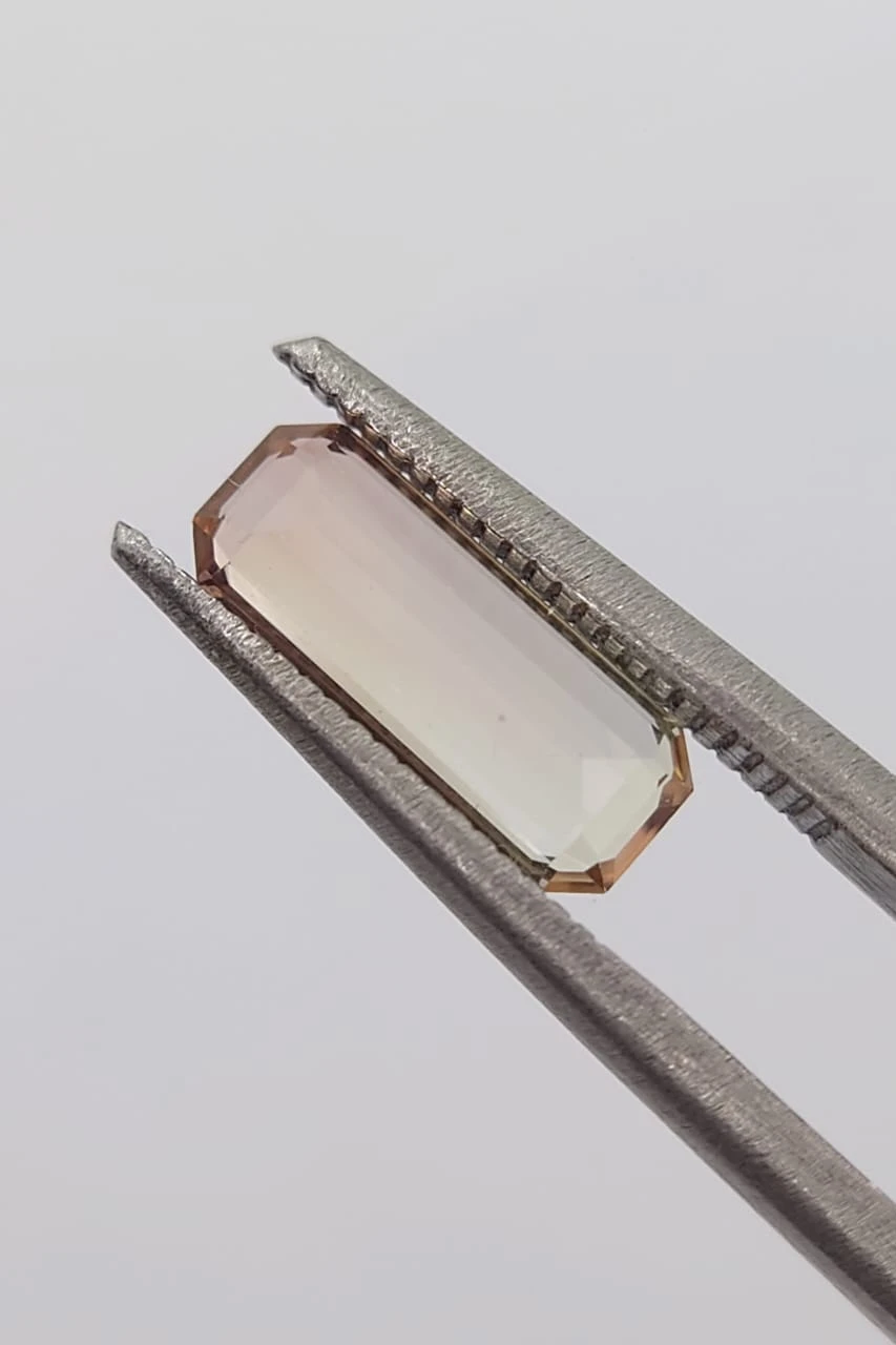 1.2ct Natural Peach Tourmaline Emerald Cut Loose Gemstone From Nigeria — view 4